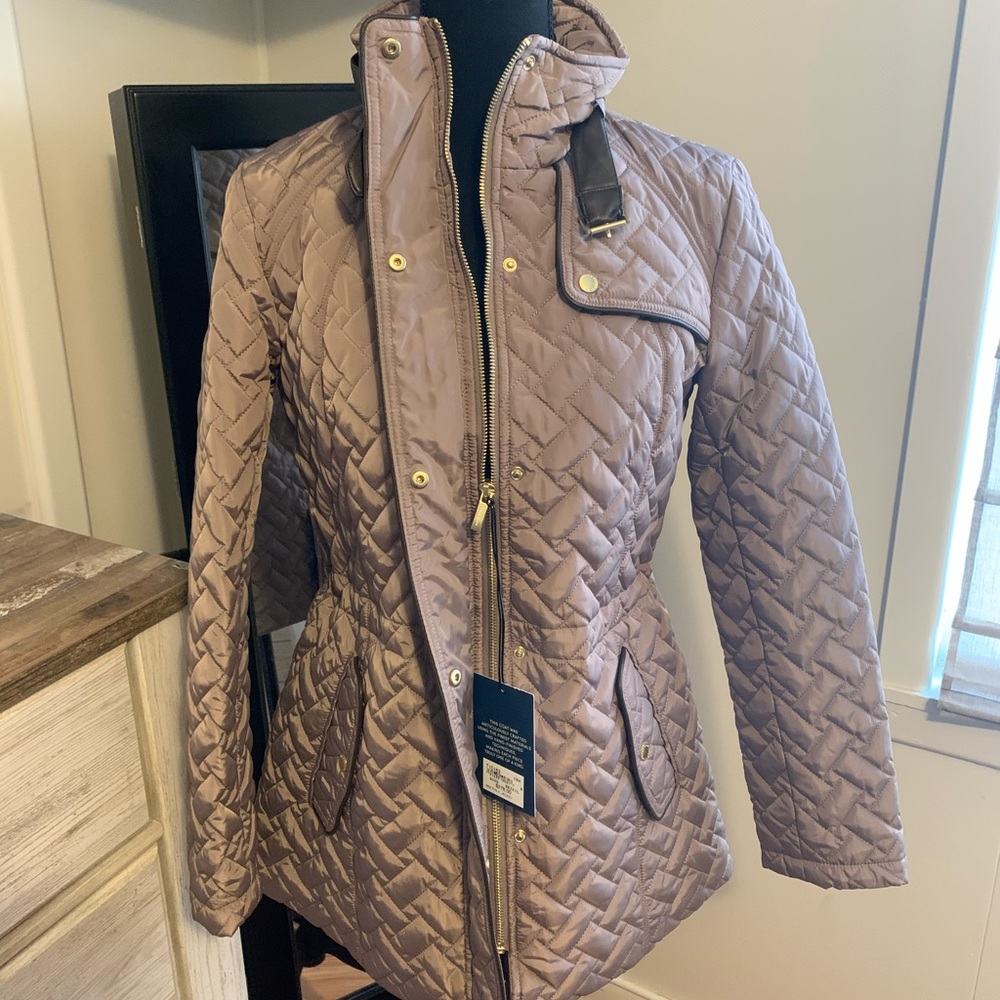 Cole Haan Funnel Collar Quilted Jacket